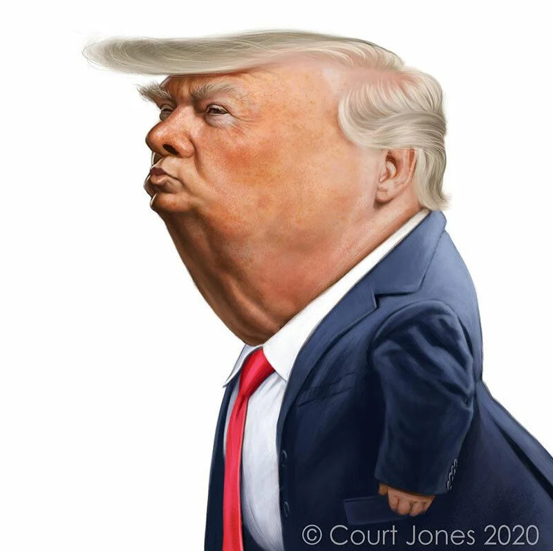 Donald Trump Caricature Digital Photoshop Painting