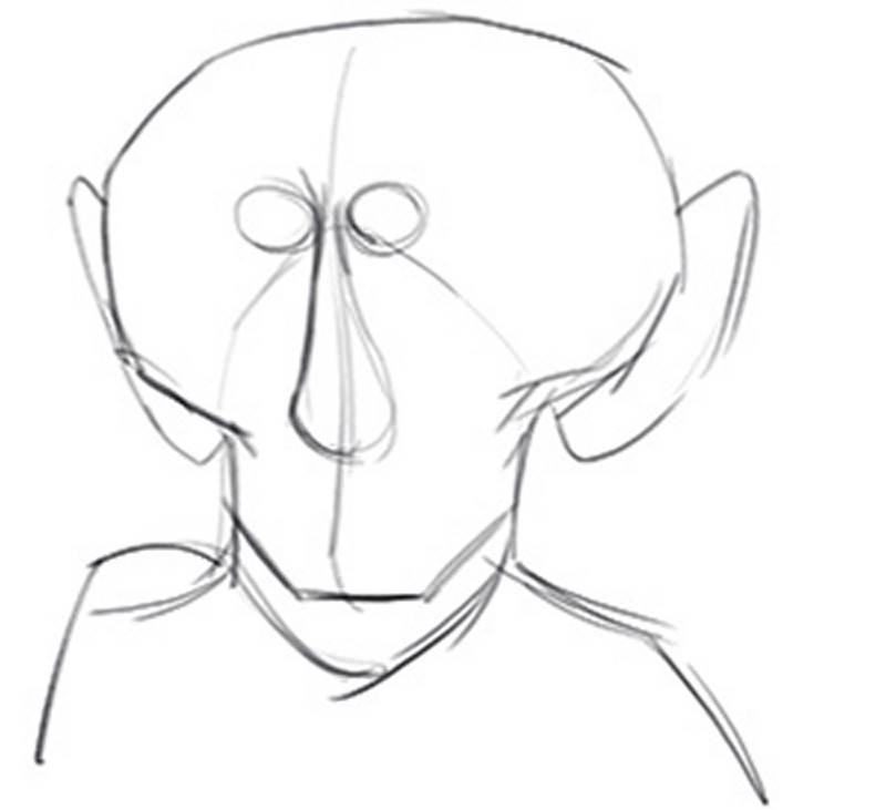 simple shapes for muzzle putin sketch