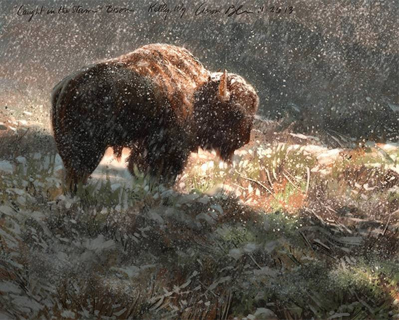 aaron blaise bison caught in the storm