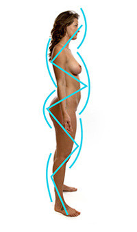 asymmetry of the body contour and gesture