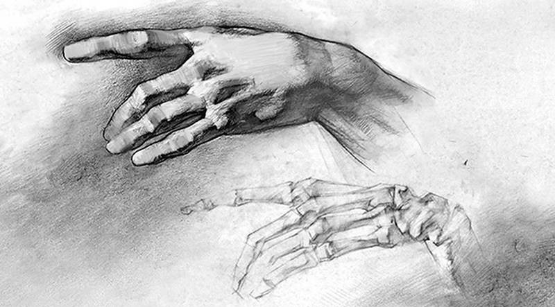 hand drawing secondary forms