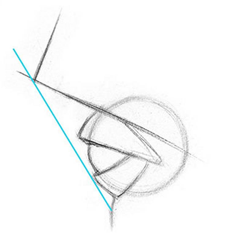 how to draw eyes socket angle