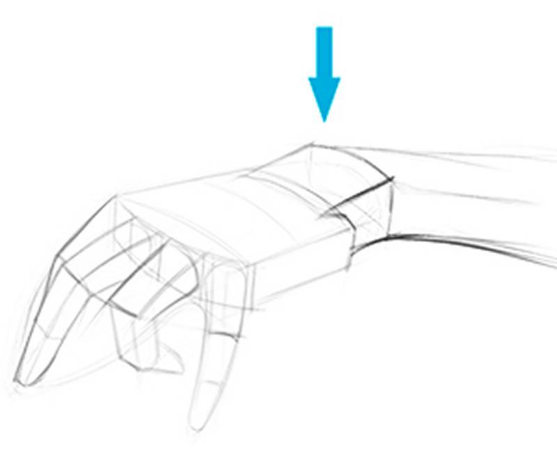 how to draw hands wrist arrow