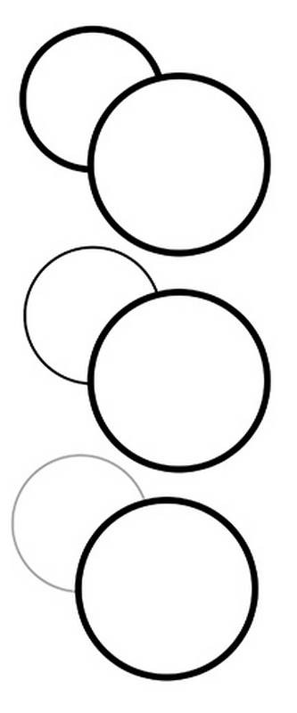 illusion of depth three balls edge thick thin faded vertical