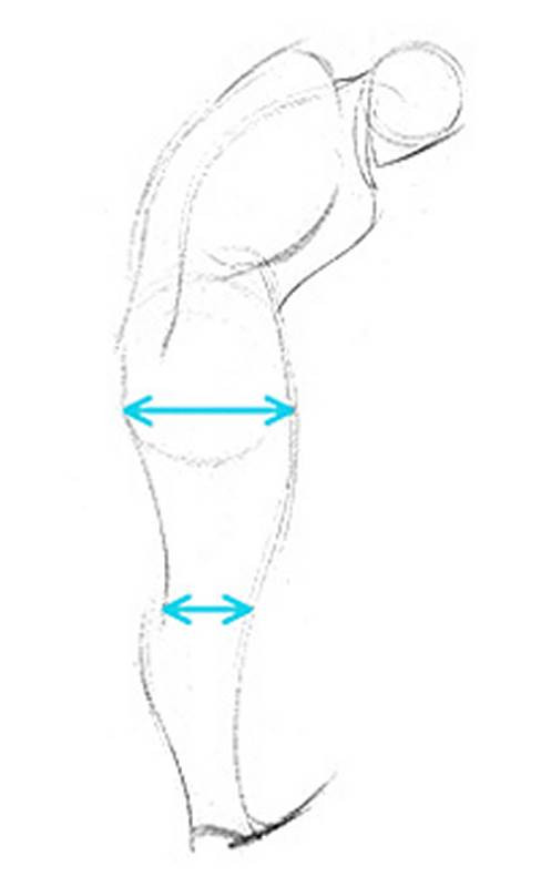 tapering hip to the knees