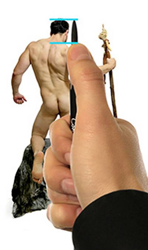 tip of the pencil as measurement