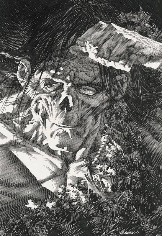bernie wrightson frankenstein portrait