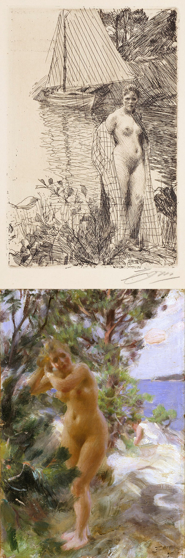 anders zorn etching vs painting