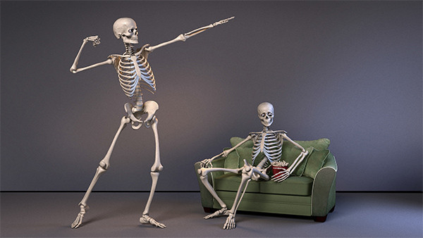 Human figure bones only