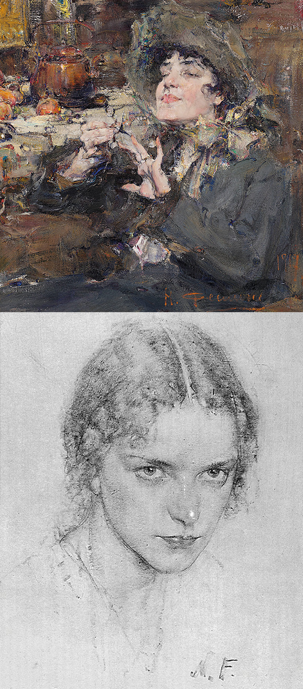 nikolai fechin painting vs sketch