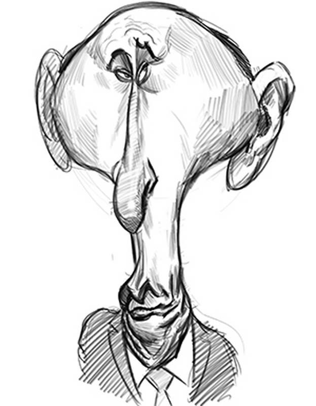 vladimir putin extremely exaggerated caricature