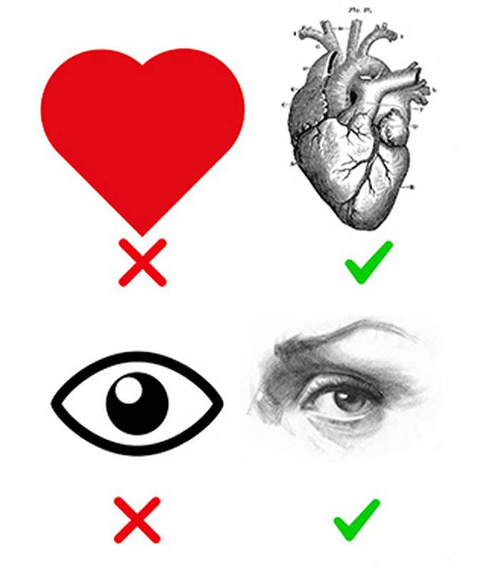 heart eye symbol versus reality
