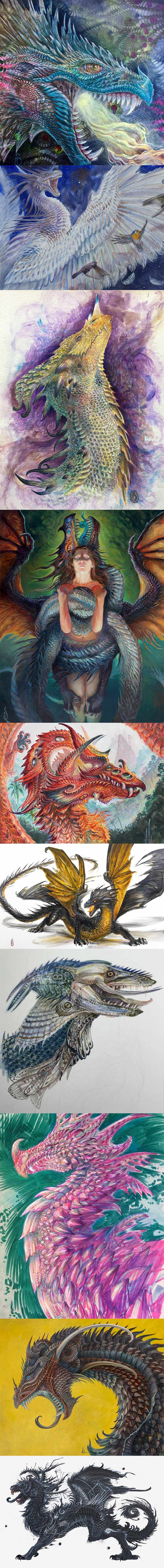 dragon paintings and drawings by april solomon