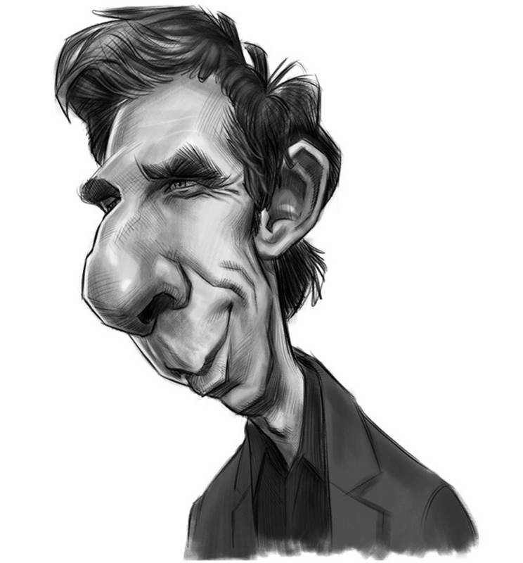 ben stiller court jones digital painting caricature inspired by anthony geoffroy