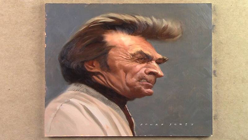clint eastwood oil painting