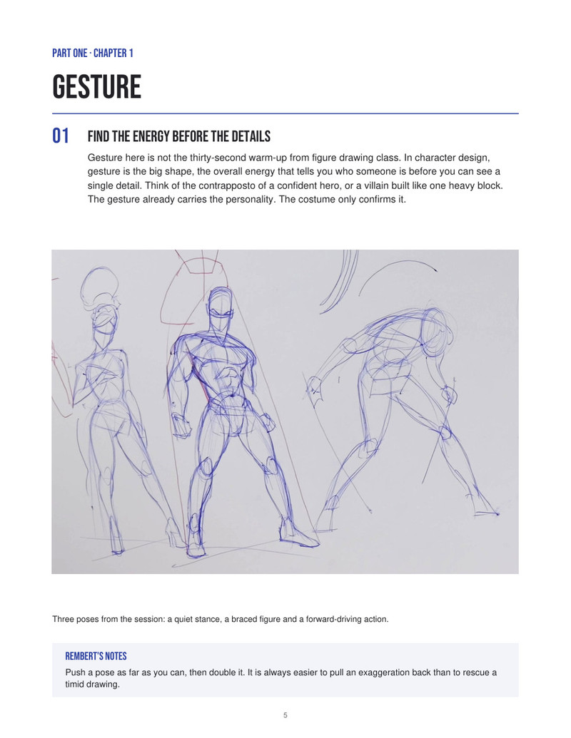 Character Course e-book sample page: Gesture