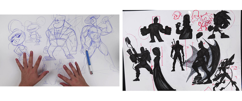 Gesture and silhouette studies from the Character Course lessons