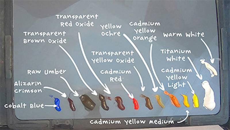 oil paint palette colors