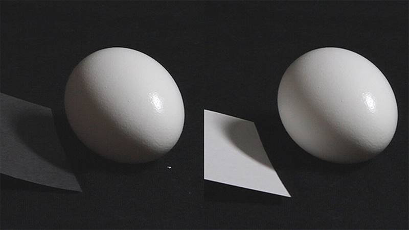 black and white paper reflected light