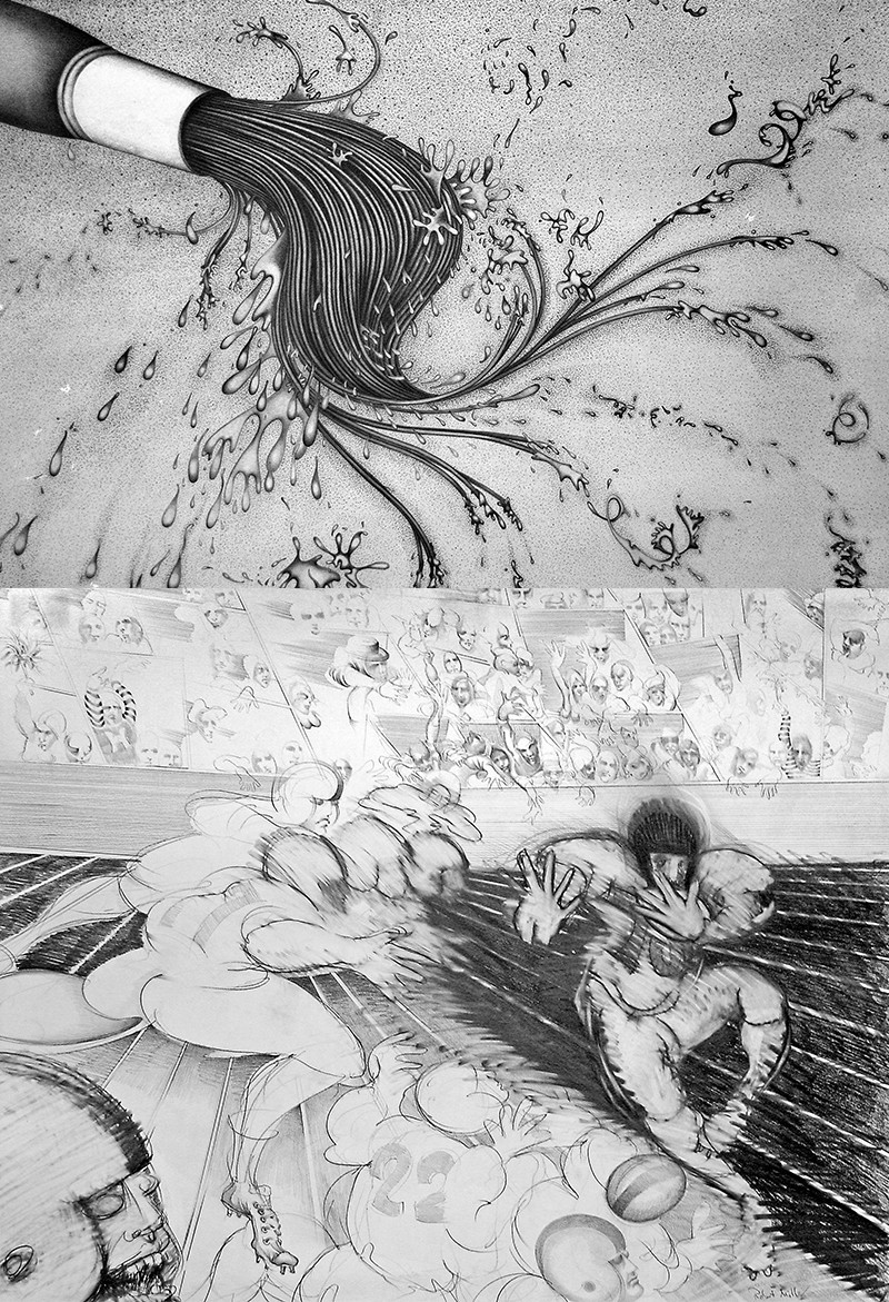 bob miller paint brush and football