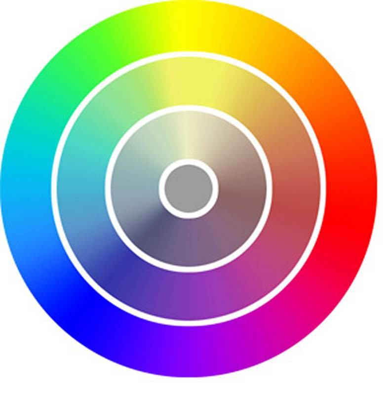 color wheel to grey