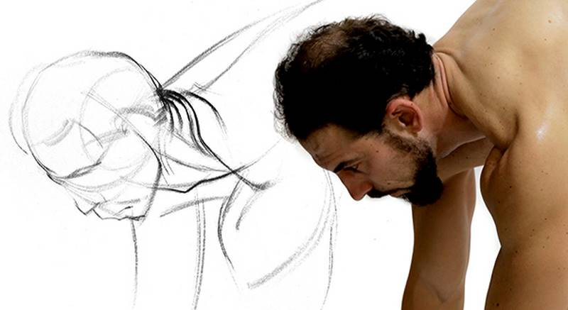 drawing the neck movement scrunching