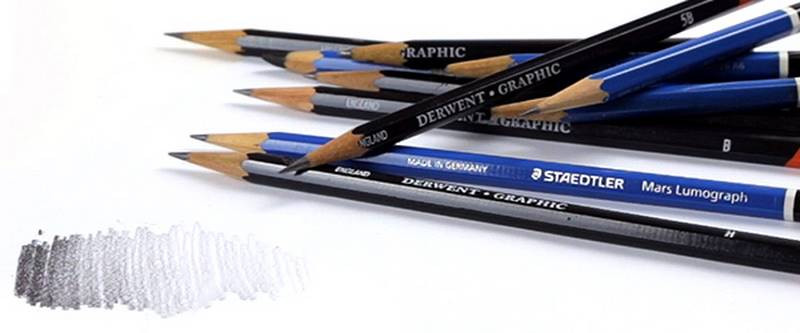 full range of values graphite pencils