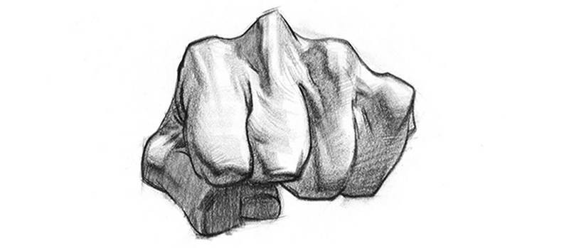 fists bump superhero punch front facing shaded