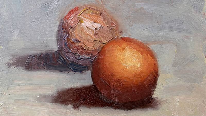 illusion of depth balls painted thicker paint in back