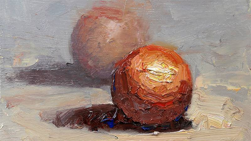 illusion of depth balls painted thicker paint in front