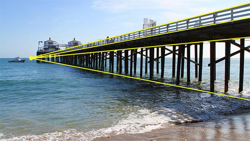 shape scale one point perspective pier