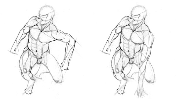 Creating different poses in drawing by knowing anatomy