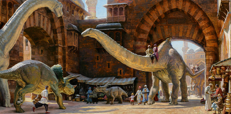 james gurney dinosaur city illustration
