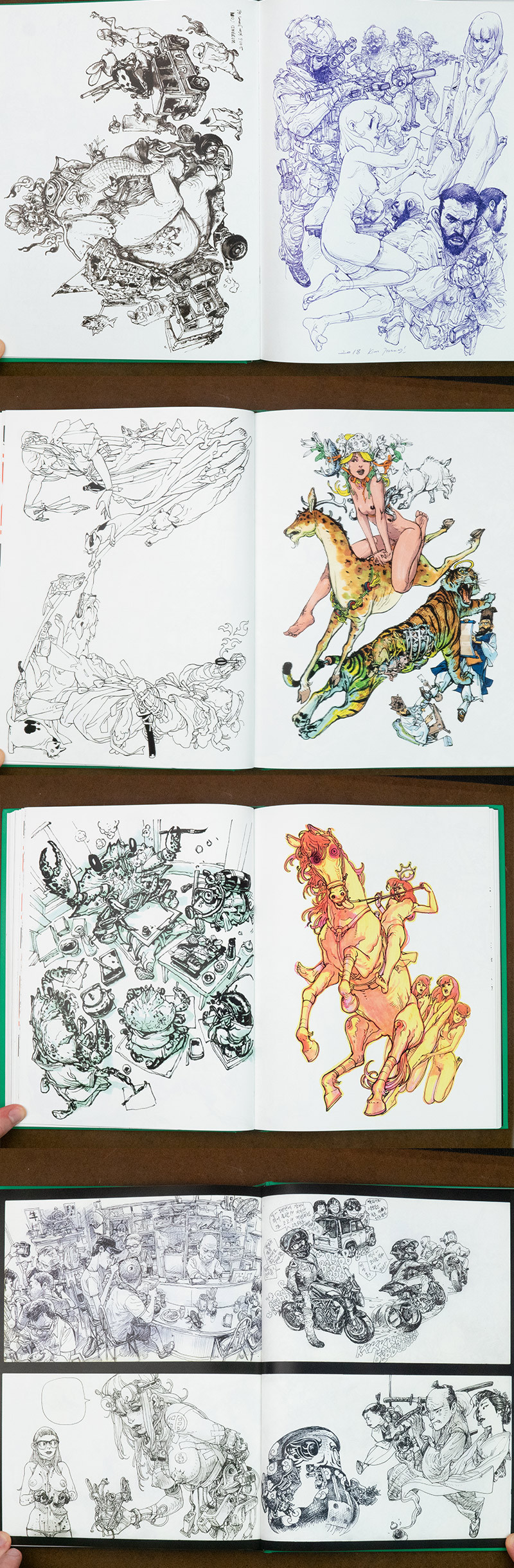 kim jung gi various pages of artwork