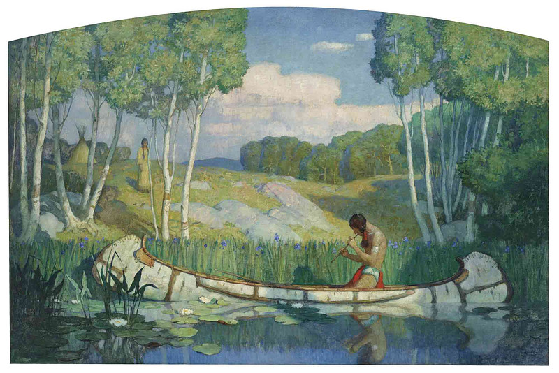 N C Wyeth pond painting