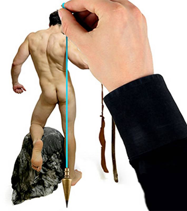 plumb line acromion process lines up with heel