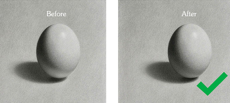 reflected light before and after