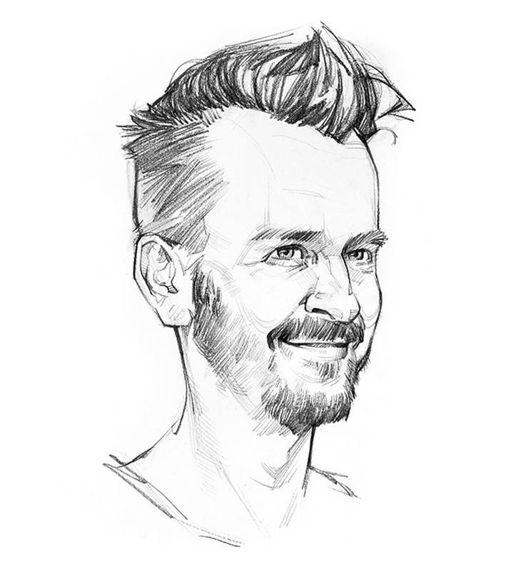 stan prokopenko self portrait stylized caricature