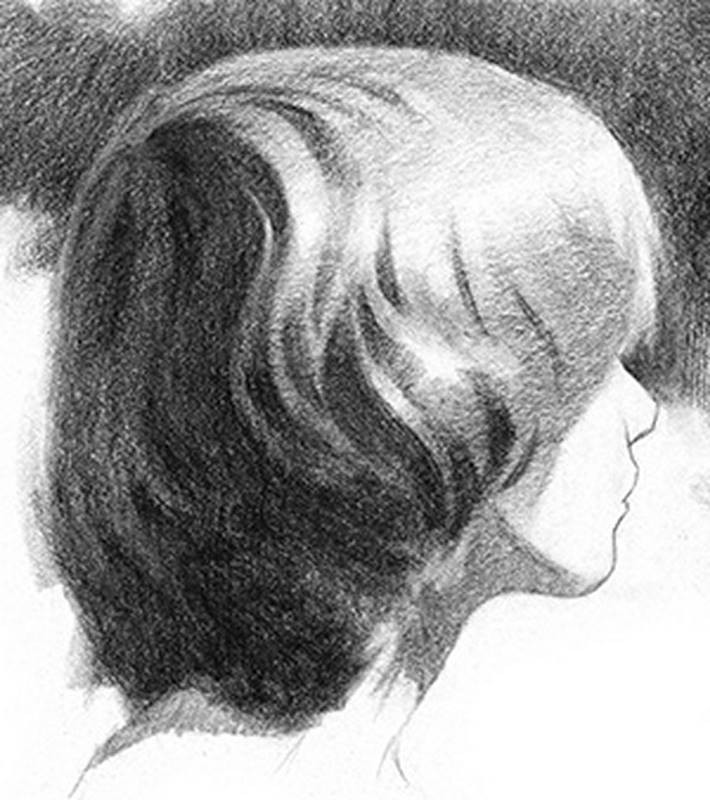 drawing hair step 3 accent occlution shadows